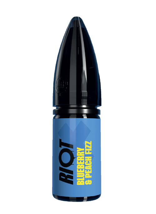 RIOT X - Blueberry & Peach Fizz e-liquid bullet bottle