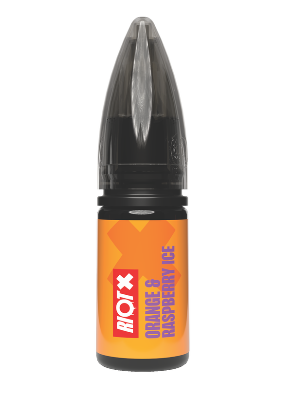 RIOT X - Orange & Raspberry Ice 10ml nic salt bottle