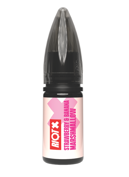 RIOT X - Strawberry Banana Marshmallow 10ml nic salt bottle
