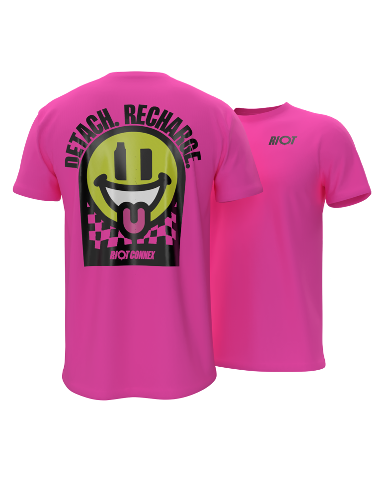 Connex T-Shirt: Acid Smiley Pink