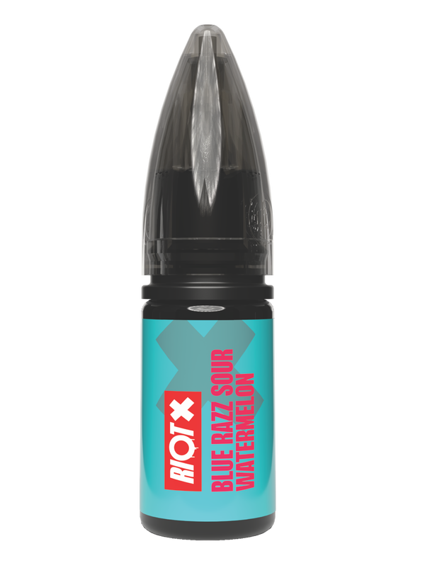 RIOT X - Blue Razz Sour Watermelon 10ml nic salt bottle