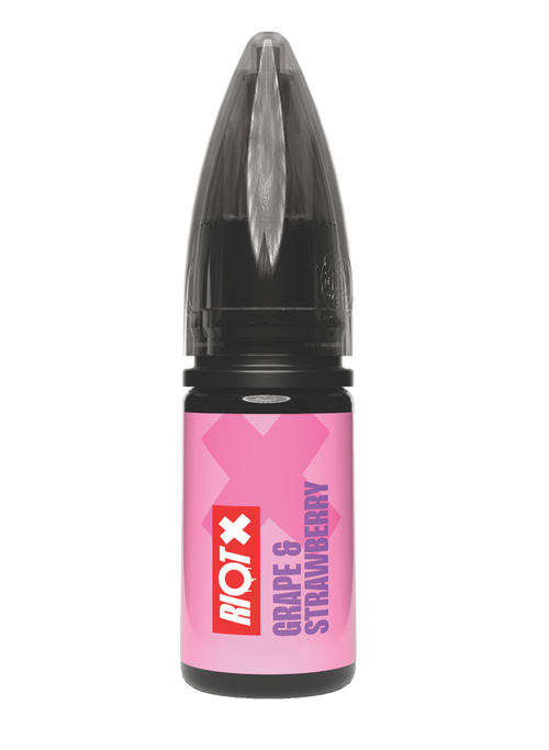 RIOT X - Grape Strawberry 10ml nic salt bottle
