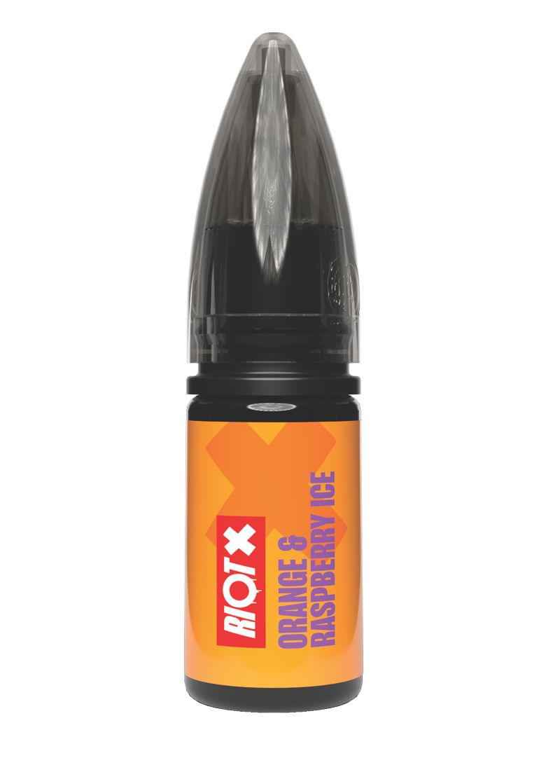 RIOT X - Orange & Raspberry Ice 10ml nic salt bottle