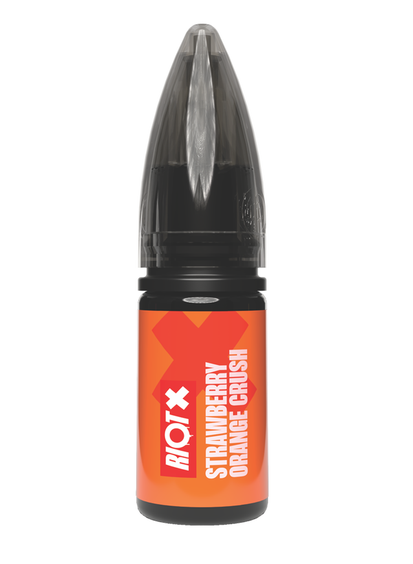 RIOT X - Strawberry Orange Crush 10ml nic salt bottle