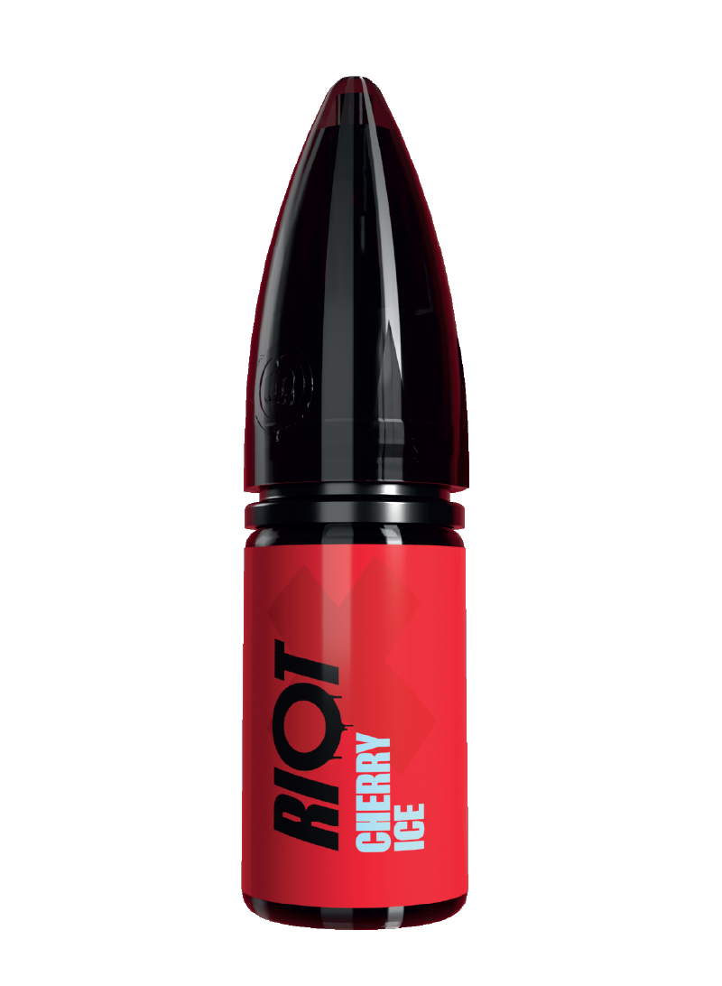 Riot X - Cherry Ice E-liquid in bullet bottle