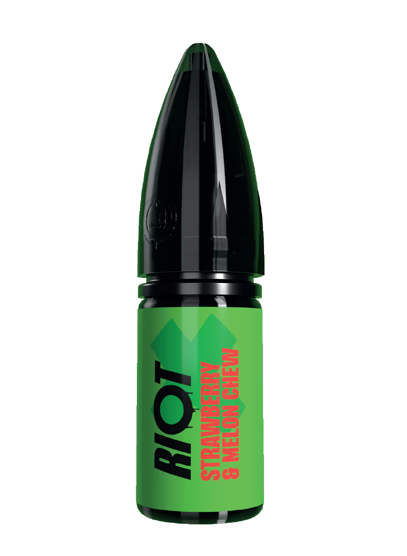 Riot X - Strawberry & Melon Chew e-liquid in bullet bottle